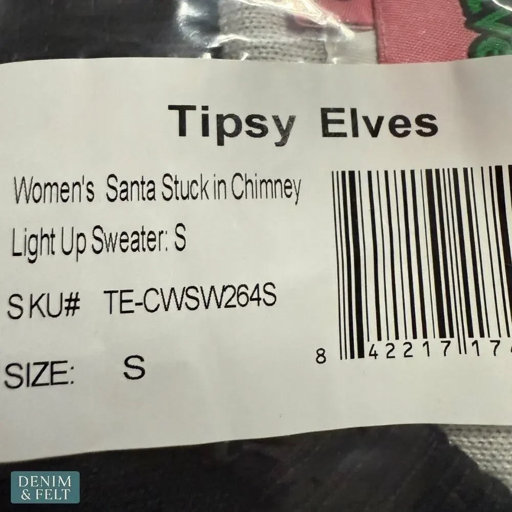 NEW Tipsy Elves Womens Light‎ Up Ugly Christmas Sweater Party Gingerbread House